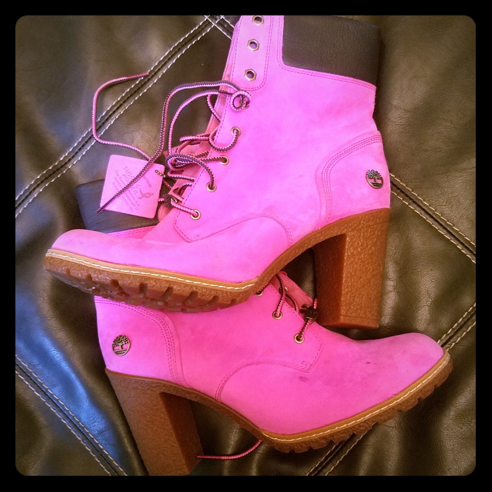 Susan G Komen High Heeled Timberland Boots